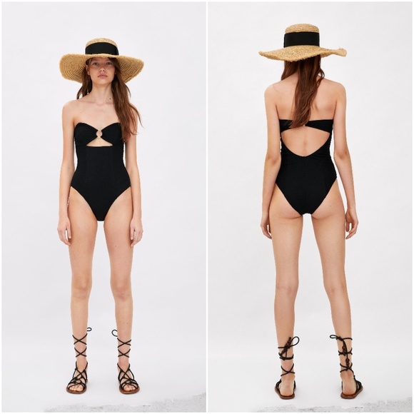 zara black one piece